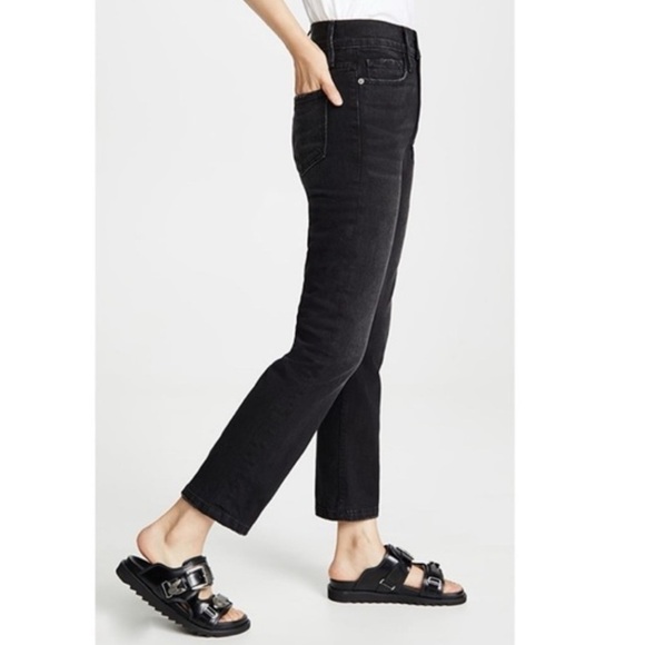 Frame denim heritage red label le sylvie slender straight jeans in black - Picture 4 of 10